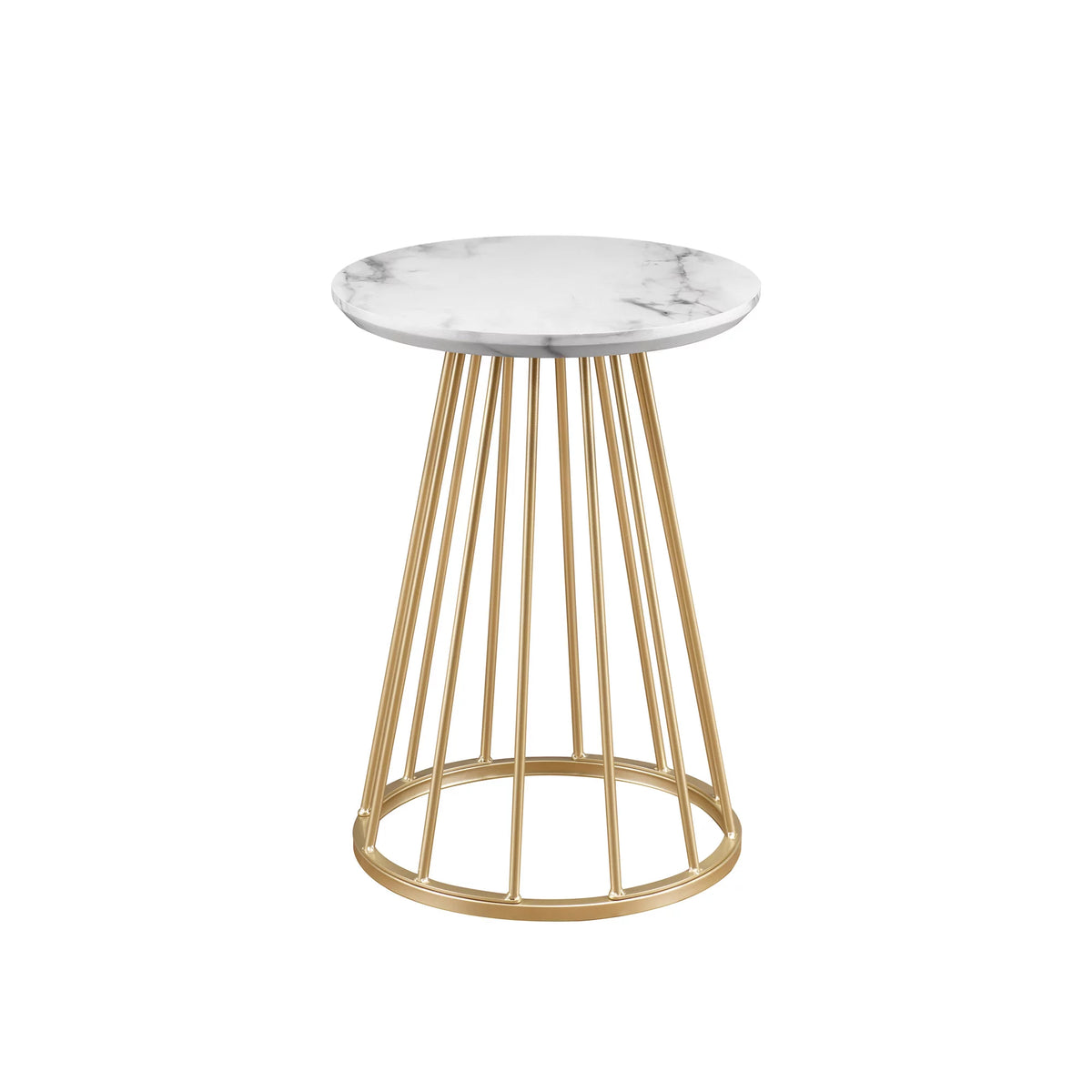 Modern 16" Accent Table with Metal Cage Base N1150