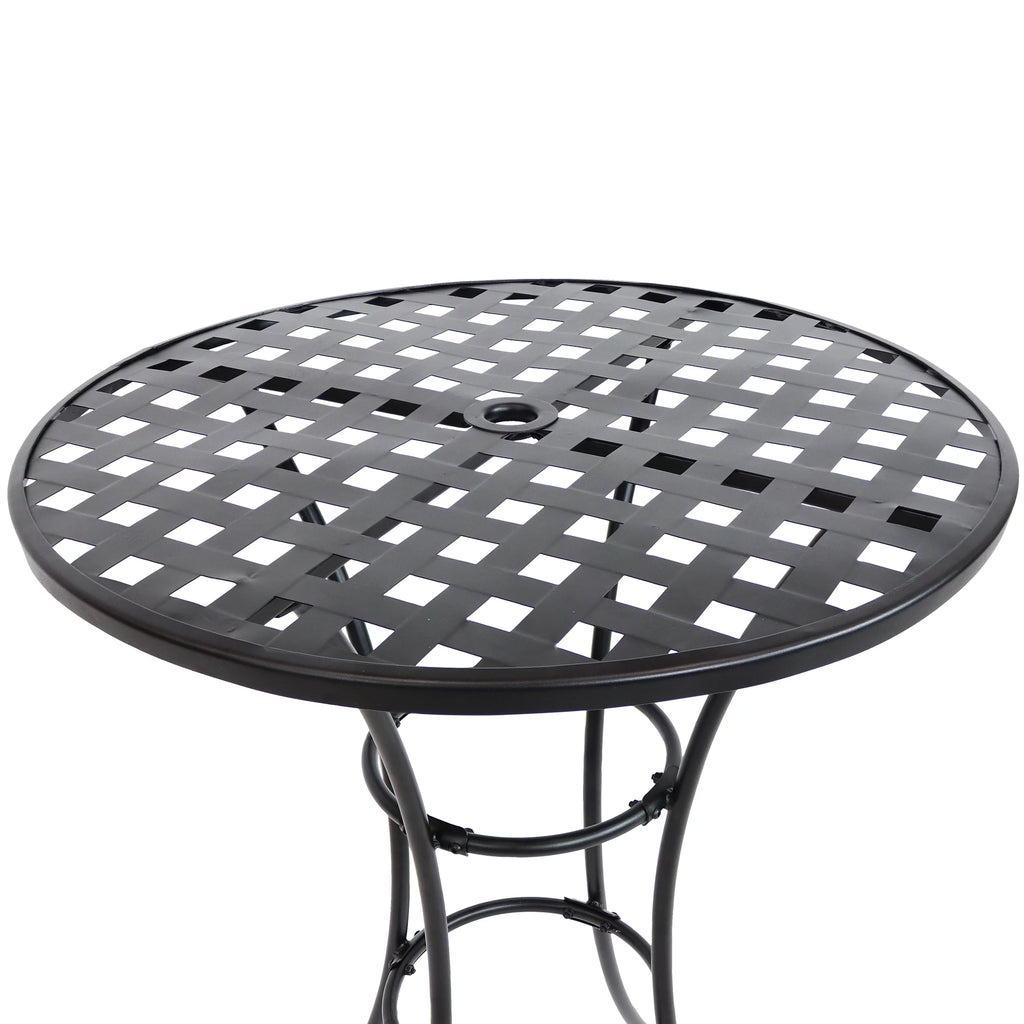 Black Wrought Iron Bar Chair and Table Set T703