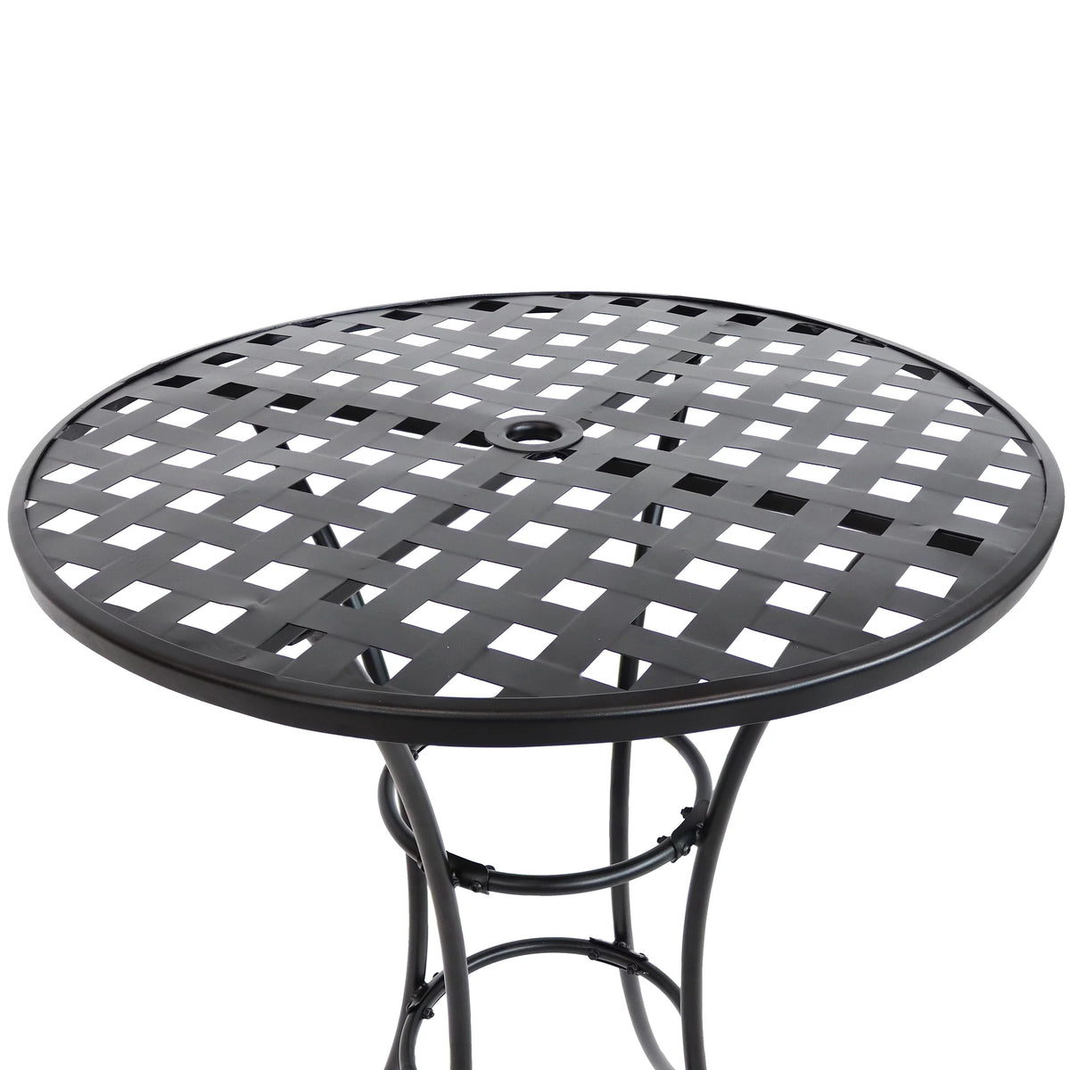 Black Wrought Iron Bar Chair and Table Set T703