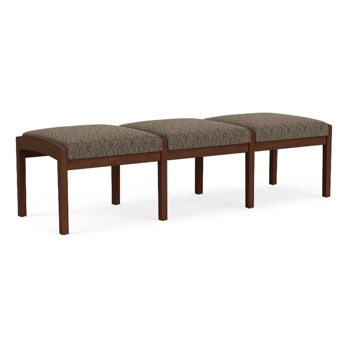 Wood 3-Seat Fabric Reception Bench B92859