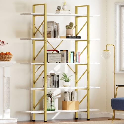 5 Tier Gold Bookshelf W669