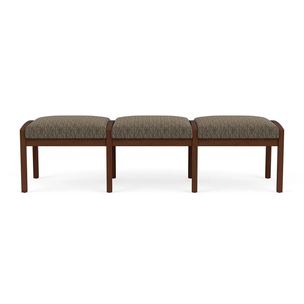 Wood 3-Seat Fabric Reception Bench B92859