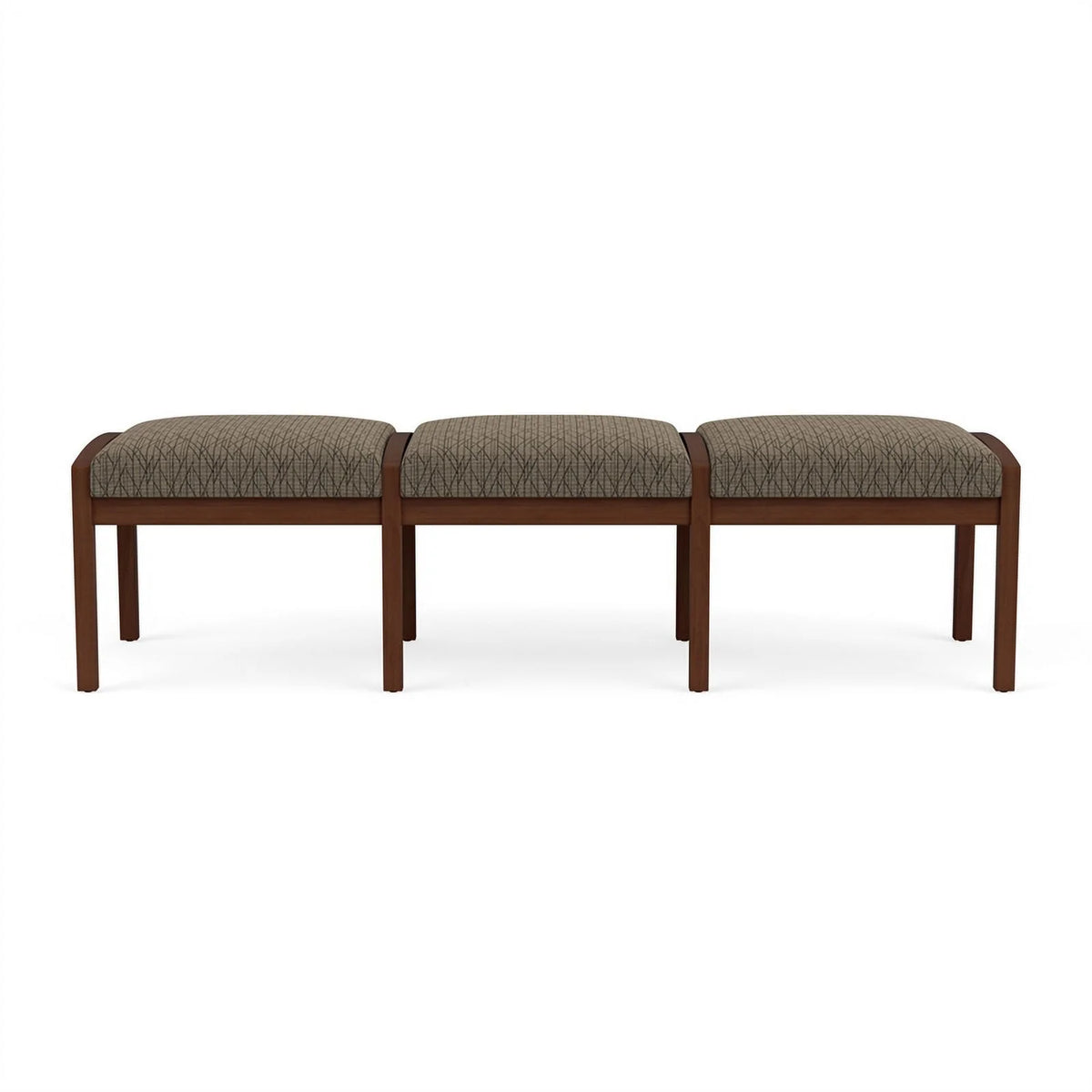 Wood 3-Seat Fabric Reception Bench B92859
