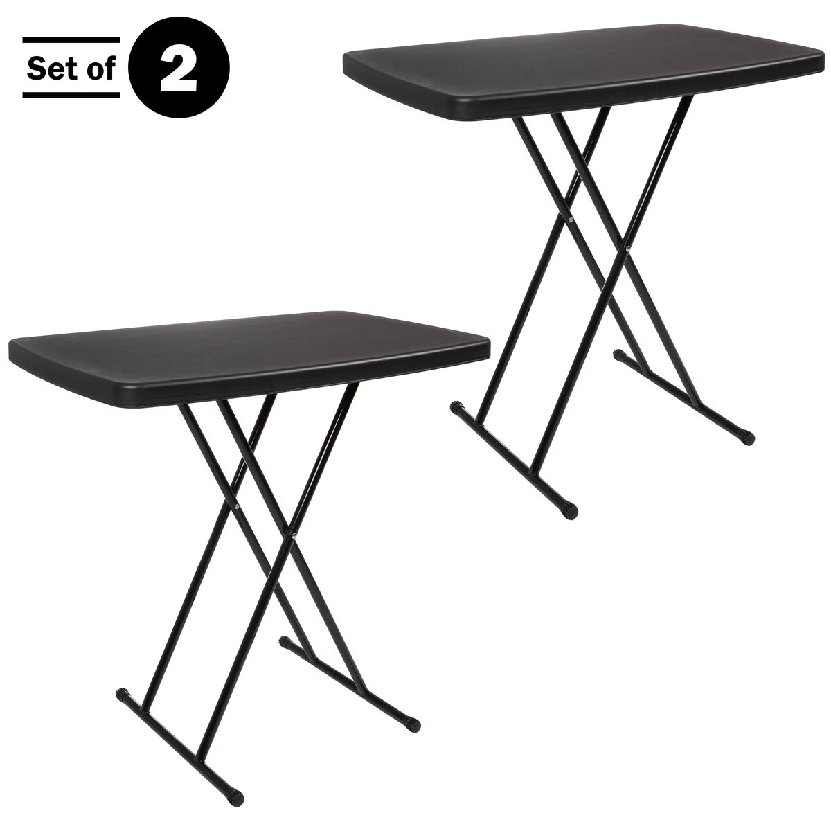 Set of 2 Black Folding Tables Z535