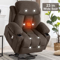 Brown PU Leather Power Lift Recliner Chair with Massage and Heating O355