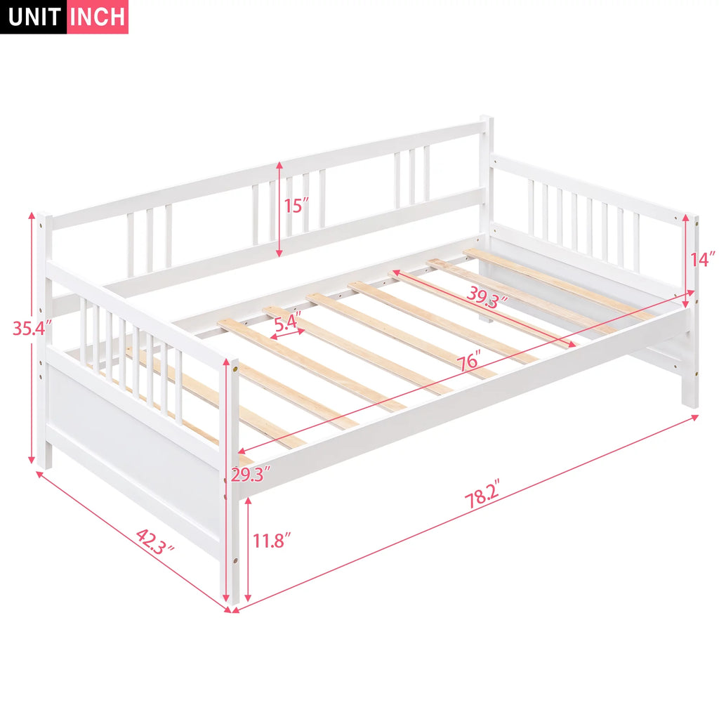 White Twin Size Solid Wood Daybed X114896