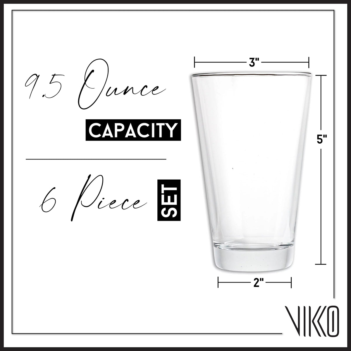 9.5 Ounce Water Tumblers Set of Six K897