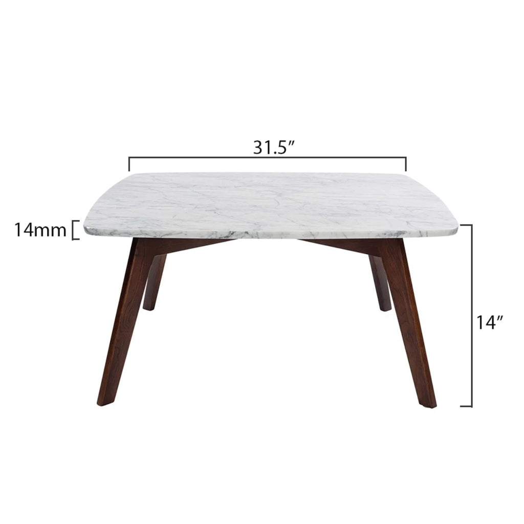 White and Brown Square Marble Coffee Table M9767