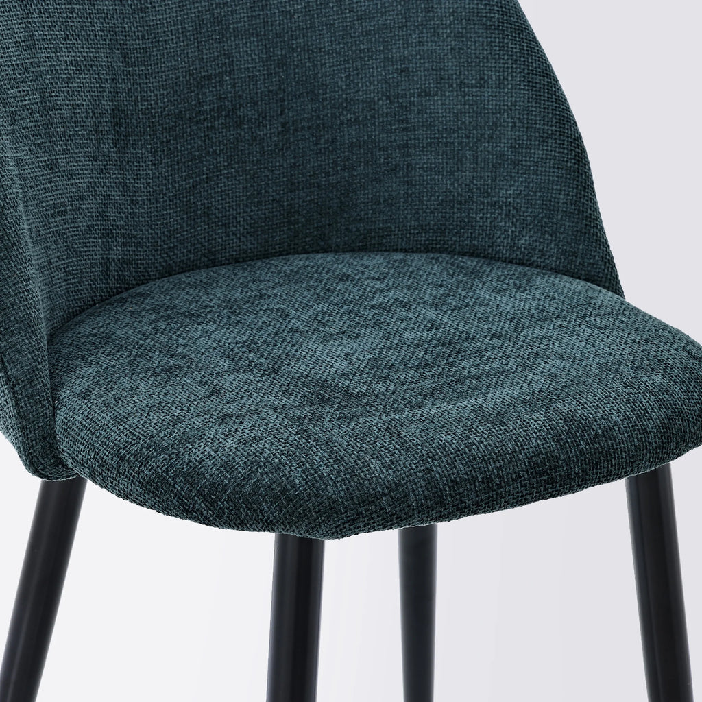 Green Linen Fabric Dining Chairs Set of 2 W9459