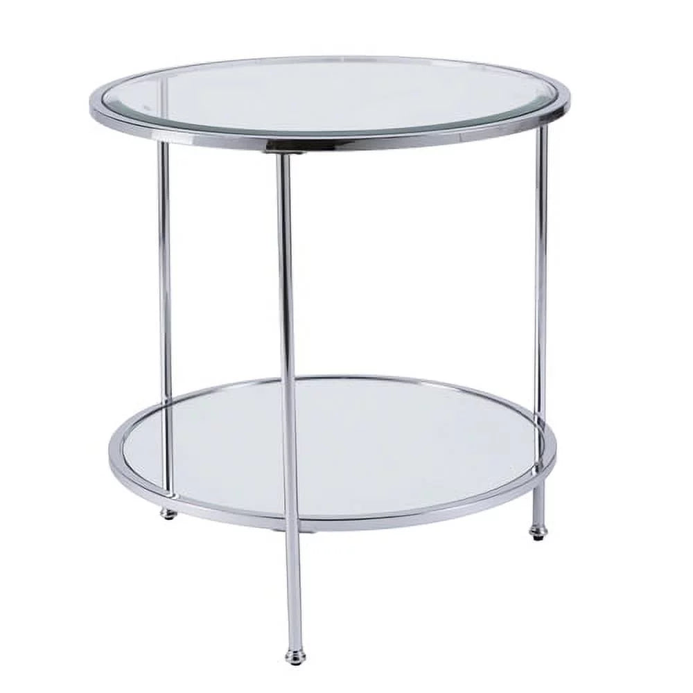 Mirrored Glass Round Coffee Table Set N929186