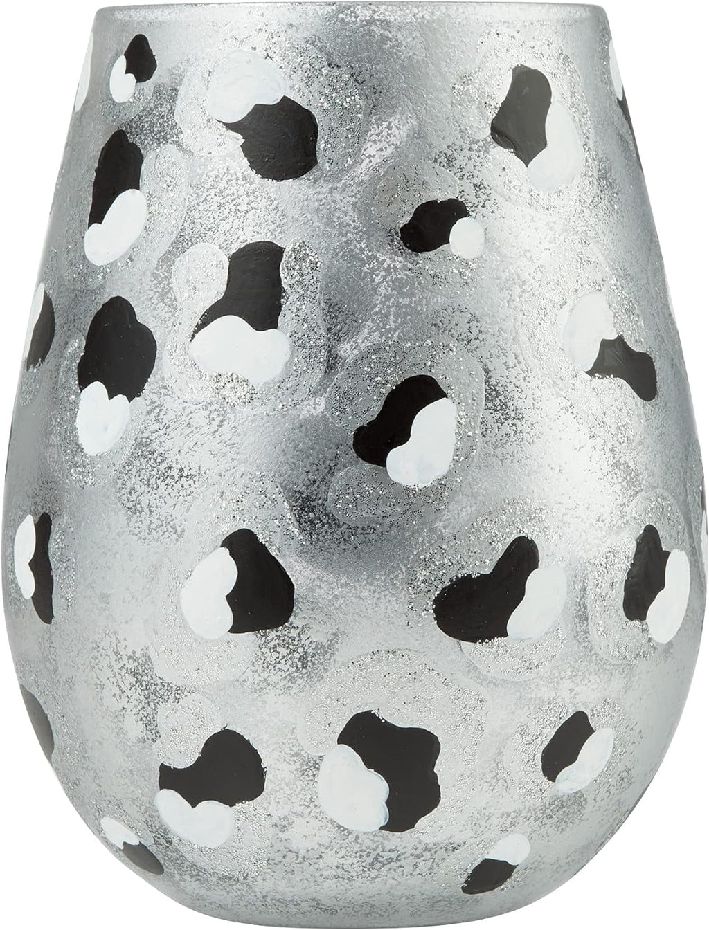 Hand-Painted Stemless Wine Glass 20 Ounce Multicolor Q52819