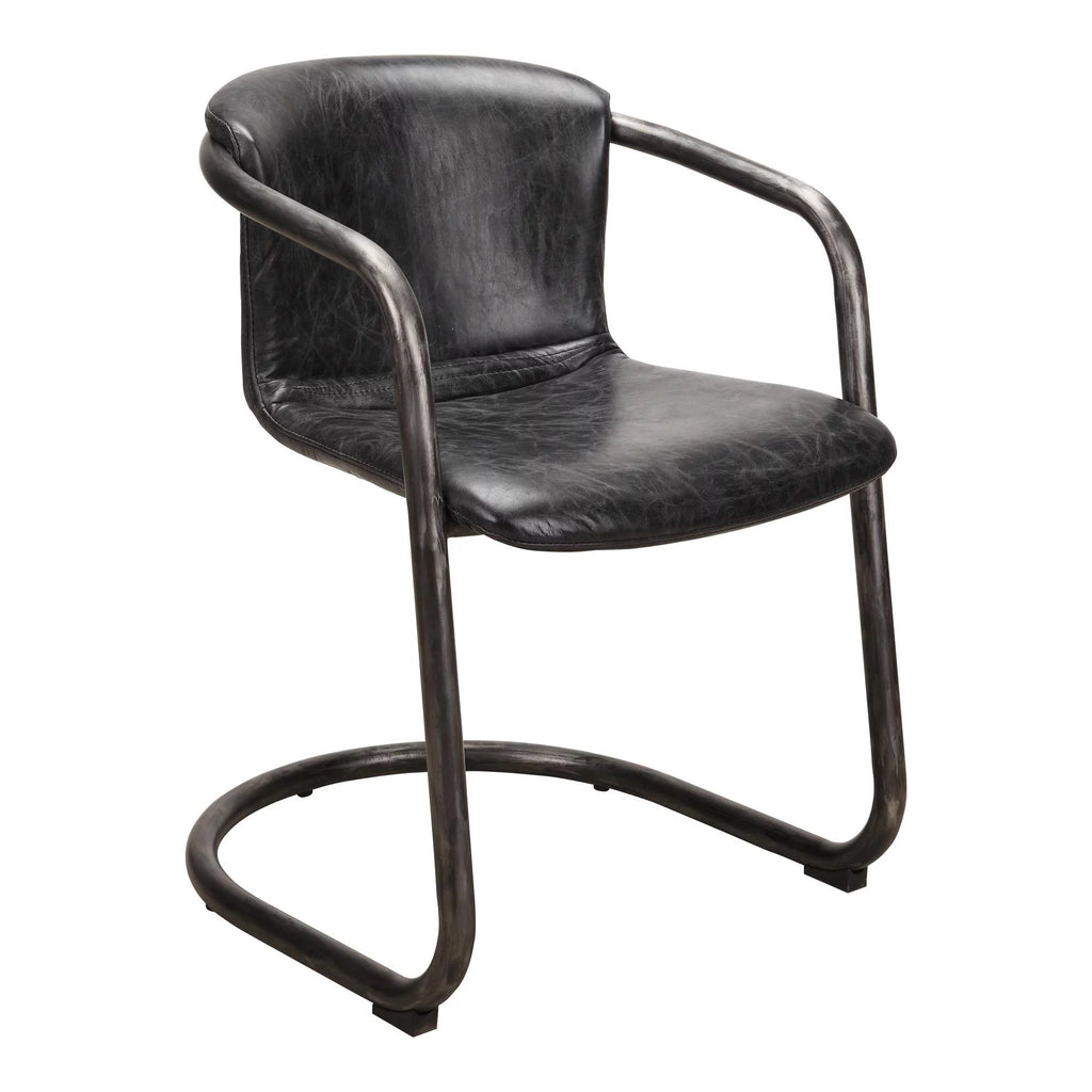 Onyx Black Leather Dining Chair Set Of Two S6510