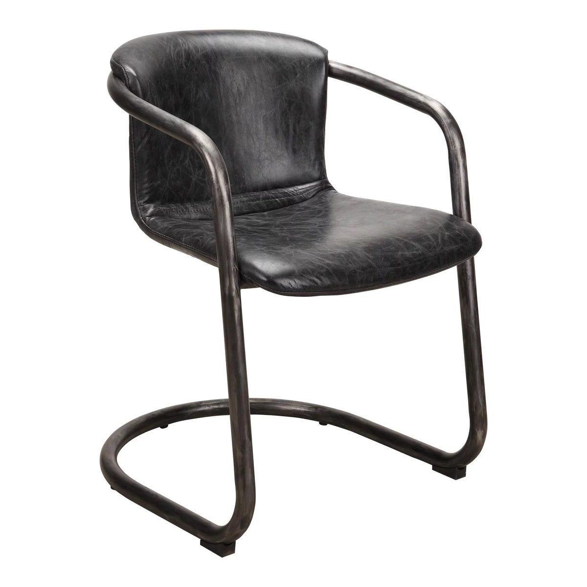 Onyx Black Leather Dining Chair Set Of Two S6510