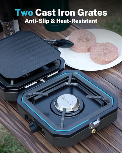 2 Burner Propane Camping Stove with Griddle & Grates D882521