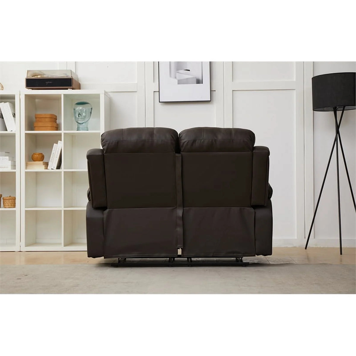 Brown Faux Leather Loveseat X32434