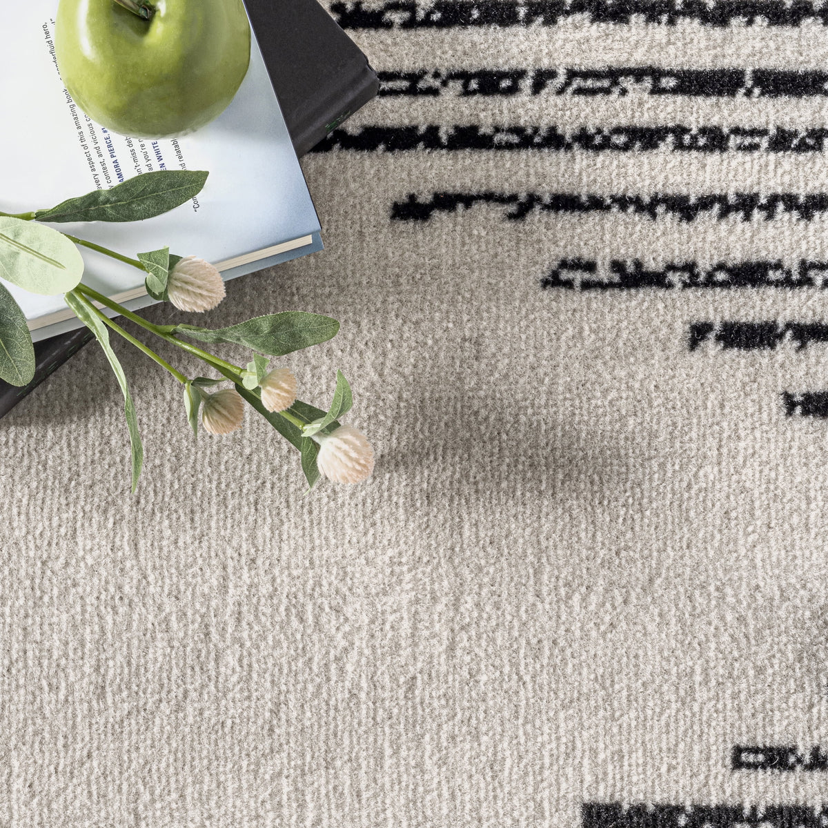 Black Area Rug V4049