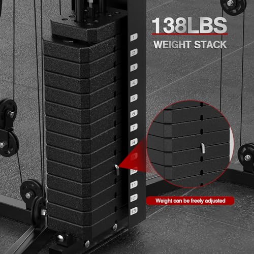 Home Gym System Workout Station with 138LB Weight Stack S81798