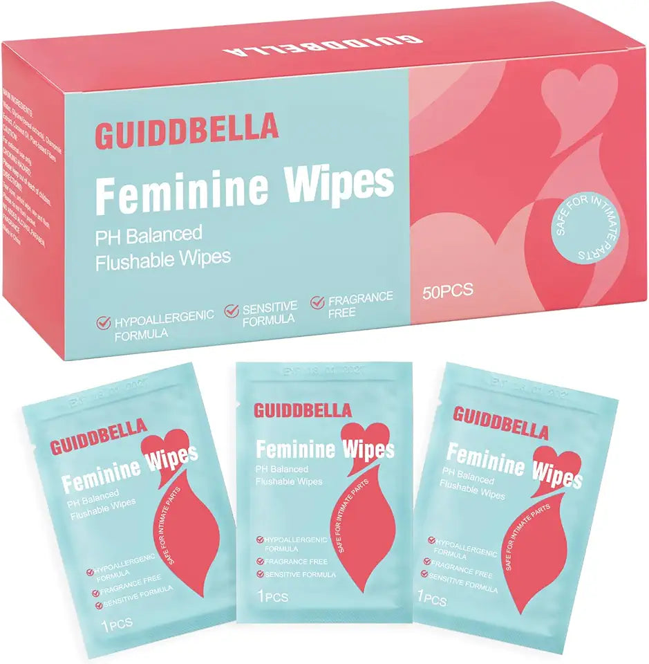 Individually Wrapped Flushable Feminine Wipes 50 Count R98194