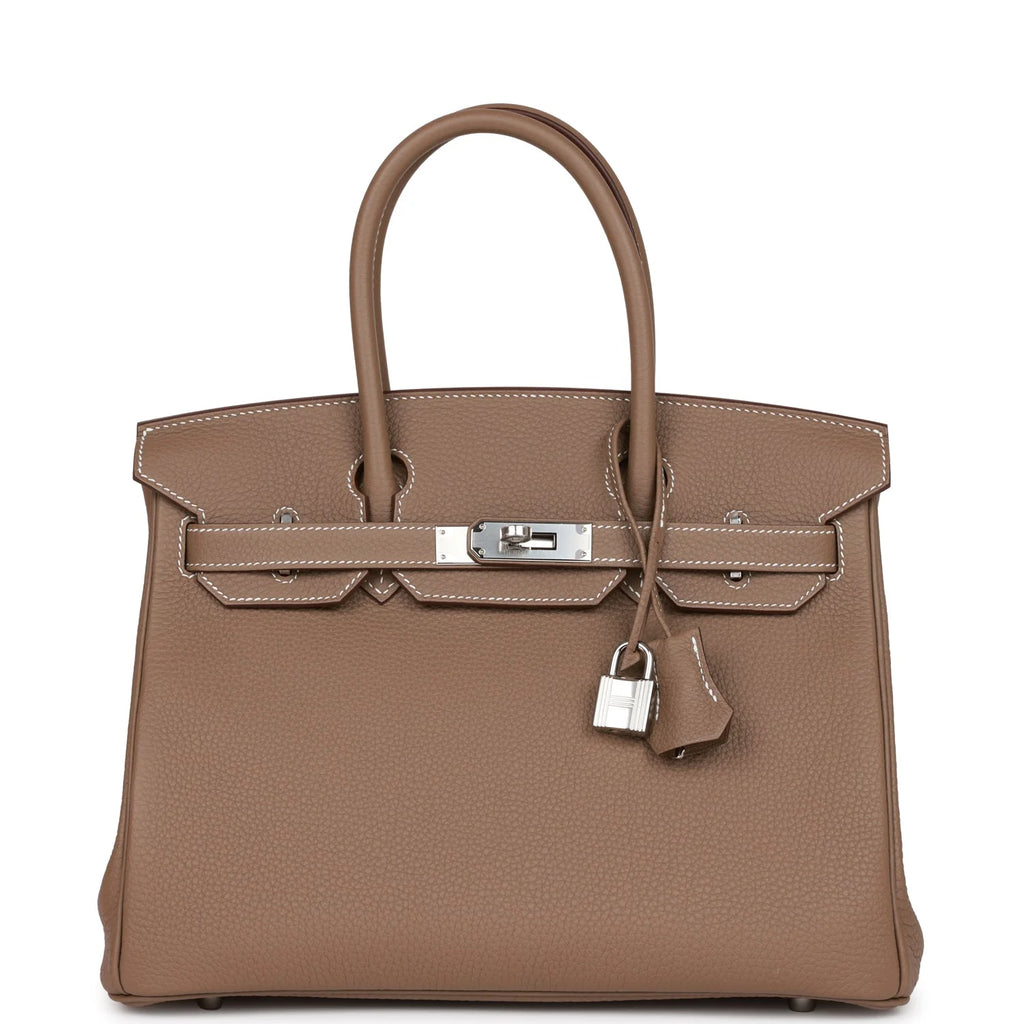Etoupe Togo Palladium Hardware Handbag F4029