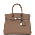 Etoupe Togo Palladium Hardware Handbag F4029