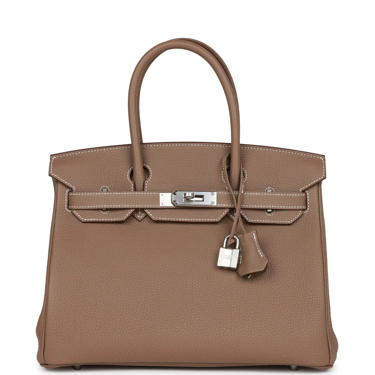 Etoupe Togo Palladium Hardware Handbag F4029