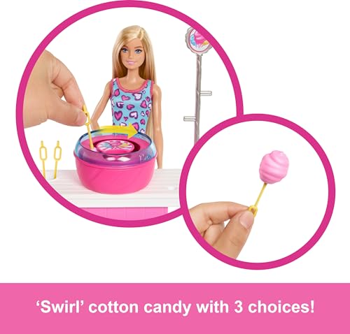 Doll & Cotton Candy Game Booth Playset with 20 Accessories D48028