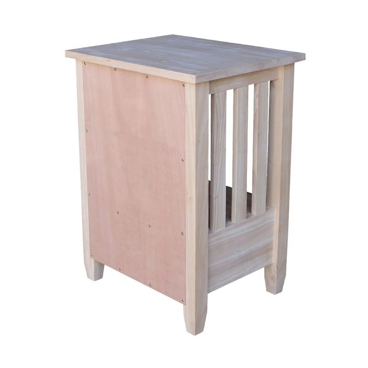 Solid Wood Unfinished End Table with Drawer D544162