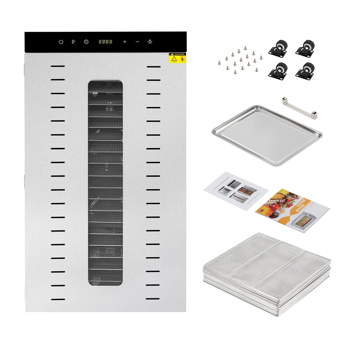 1700W Multi-Tier Electric Food Dehydrator with 20 Stainless Steel Trays M711