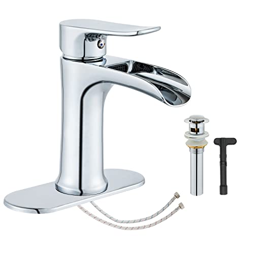 Matte Black Single Hole Waterfall Vessel Sink Faucet X5597