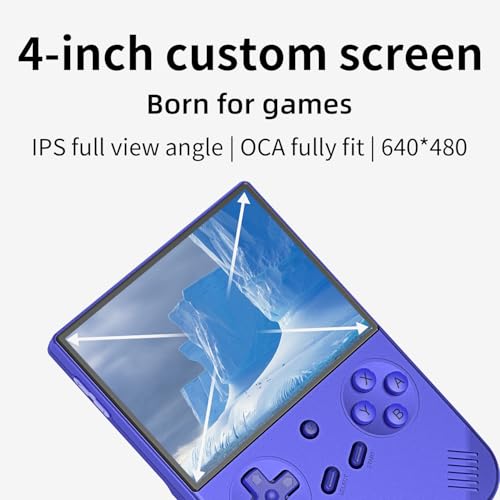 Retro Handheld Game Console 4.0 inch IPS Screen Transparent Black O78427