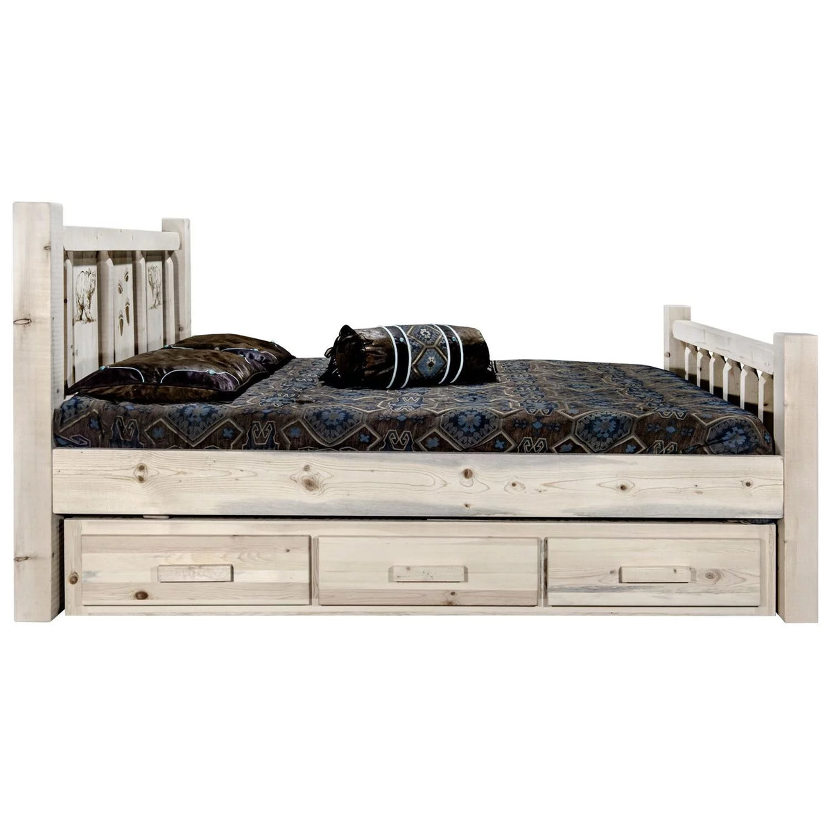 Solid Wood Twin Storage Bed V5455