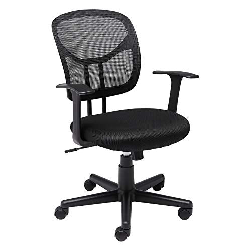 Black Mesh Adjustable Office Desk Chair with Armrests K592693