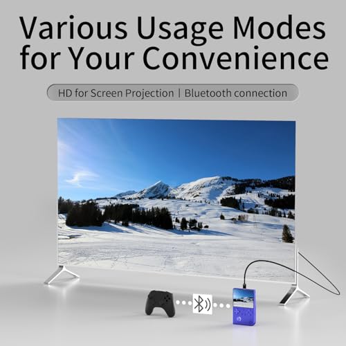 Retro Handheld Game Console 4.0 inch IPS Screen Transparent Black O78427