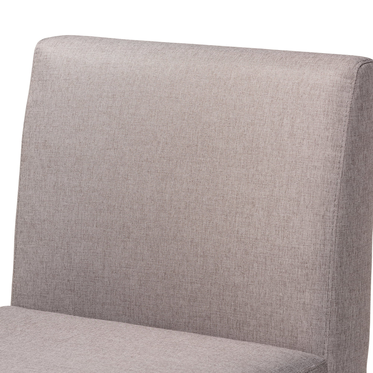 Grey Fabric Upholstered Walnut Brown Wood Dining Chair J862
