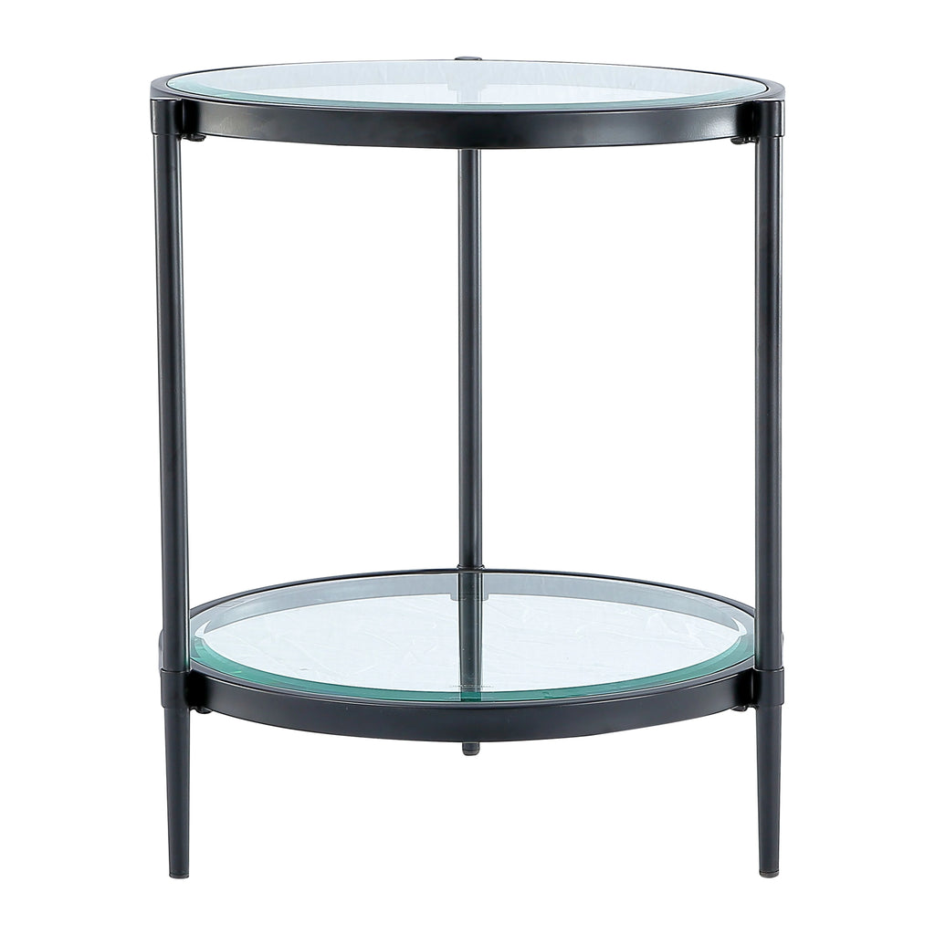 Round Coffee End Table with Temper Glass Top and Metal Leg R3887