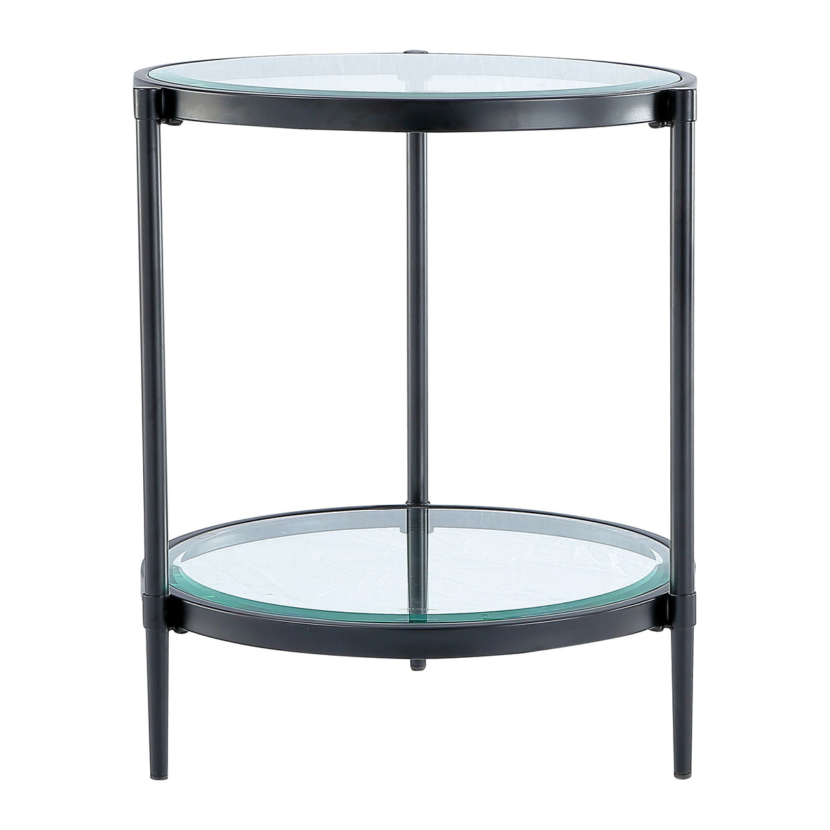 Round Coffee End Table with Temper Glass Top and Metal Leg R3887
