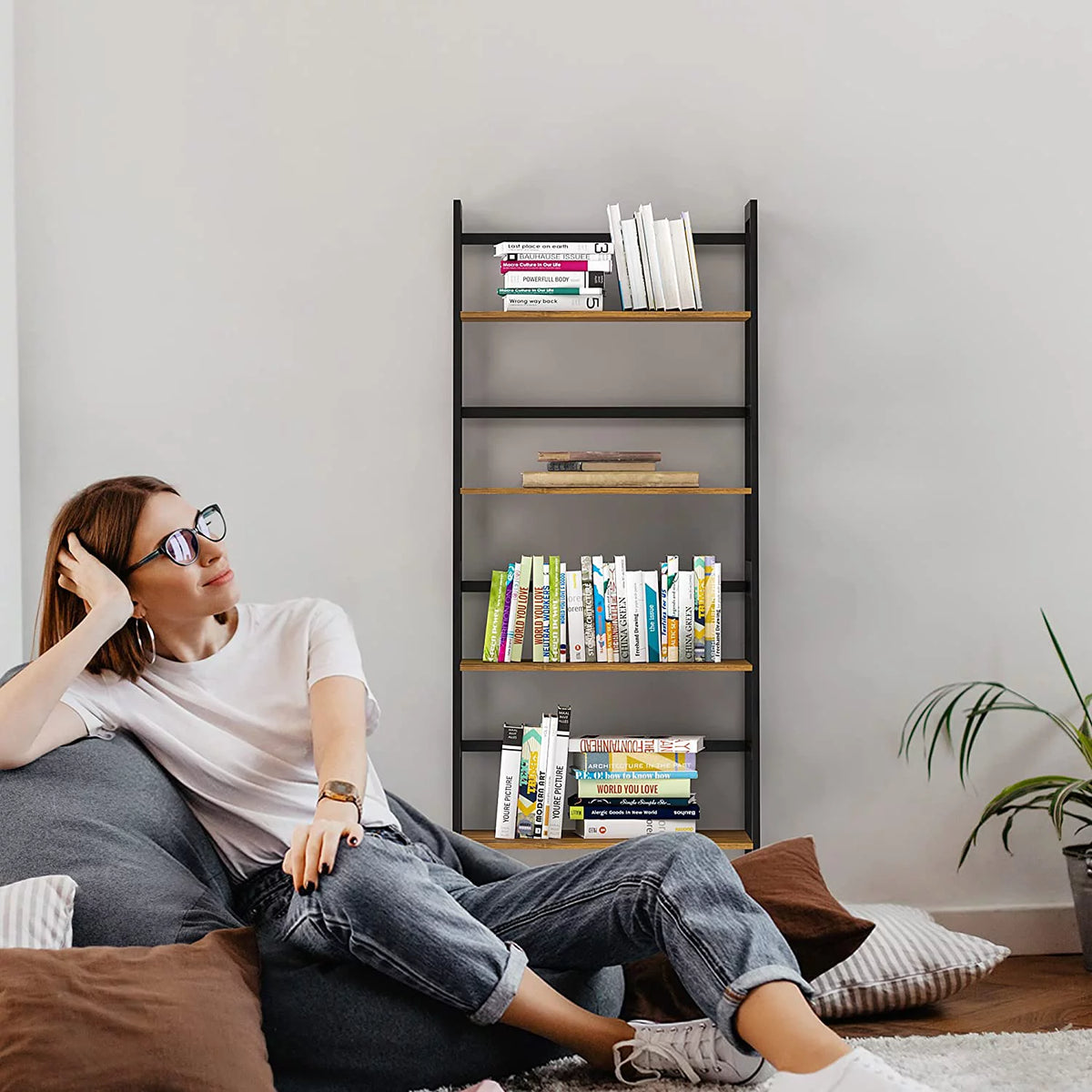 4 Tier Brown Bookshelf D844