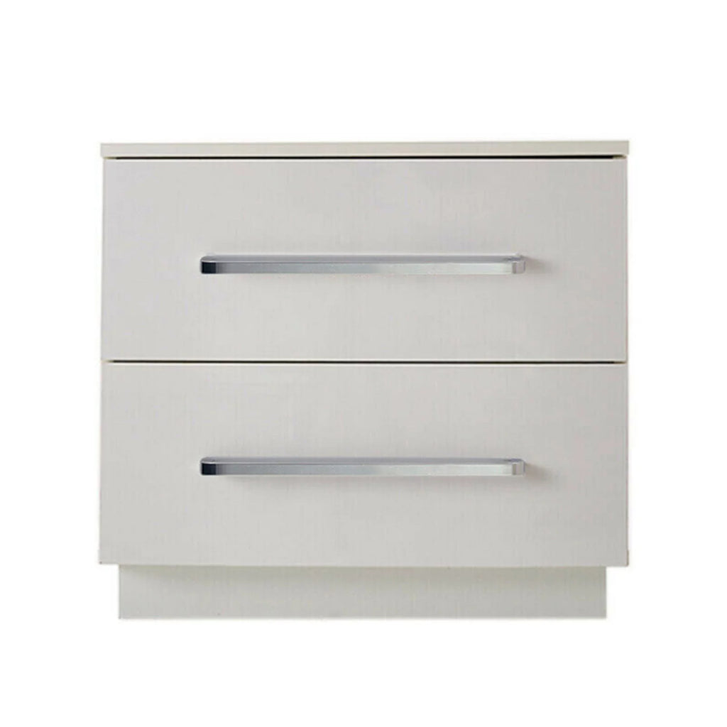 White High Gloss Nightstand with LED Light 2 Drawers Z825428