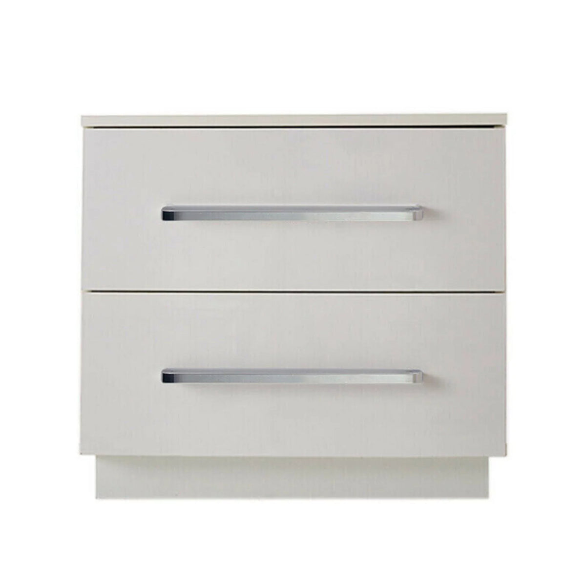 White High Gloss Nightstand with LED Light 2 Drawers Z825428