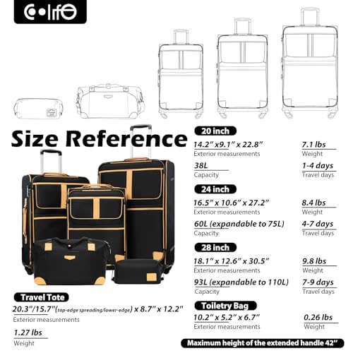 4 Piece Set Expandable Spinner Softshell Luggage S5379