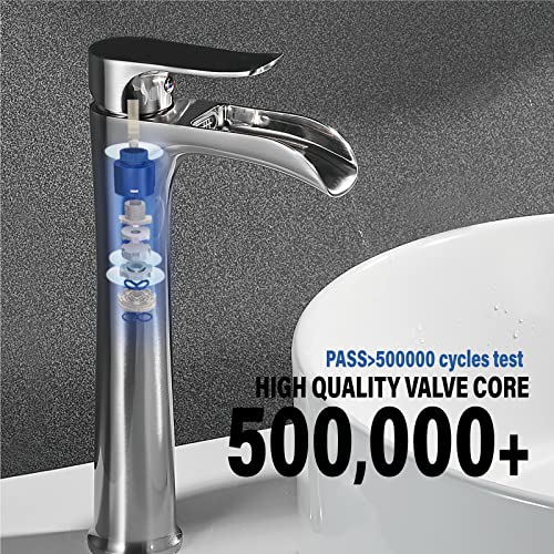 Matte Black Single Hole Waterfall Vessel Sink Faucet X5597