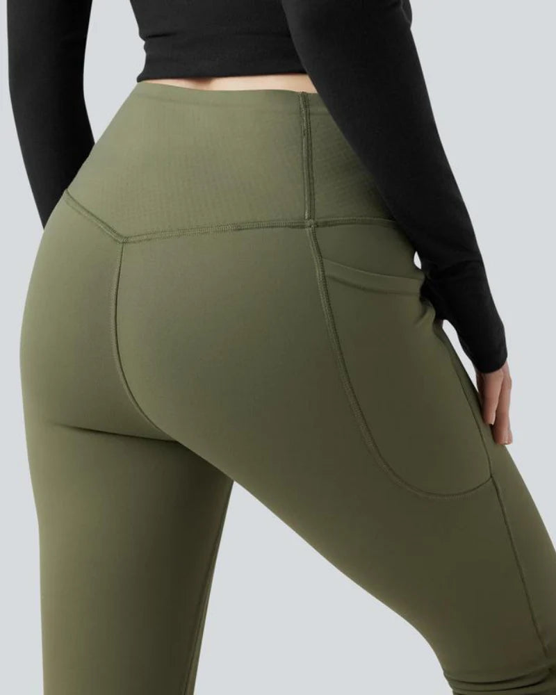 Thermal Tummy Control Yoga Leggings with Pockets Z72357