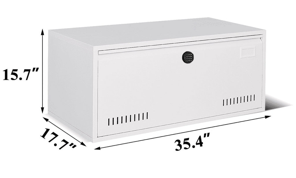 White Metal Vertical File Cabinet with Digital Keypad W31060