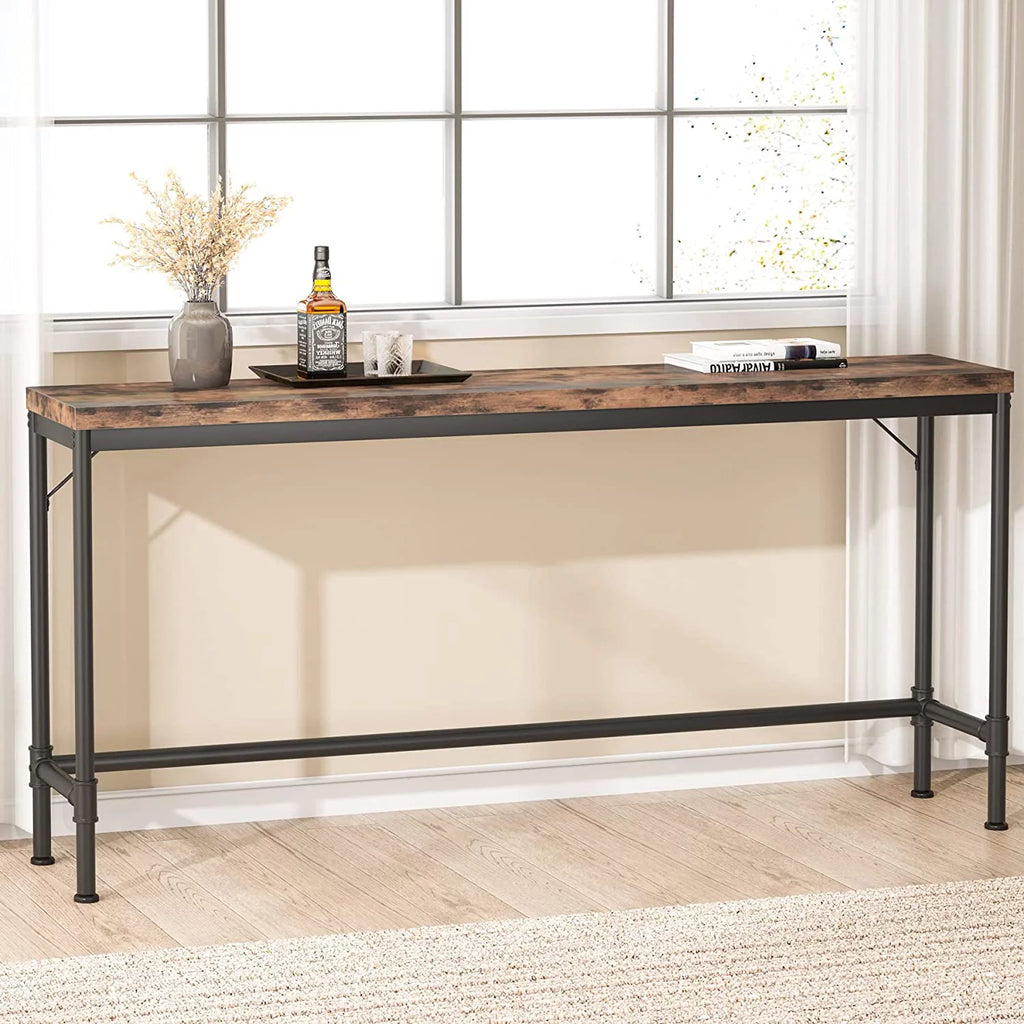Rustic Brown Narrow Console Table X4975