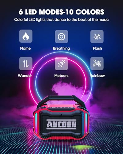 Bluetooth Wireless Speaker with Bass, 20H Playtime, IPX6 Waterproof (Black) C144