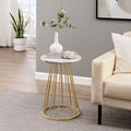 Modern 16" Accent Table with Metal Cage Base N1150