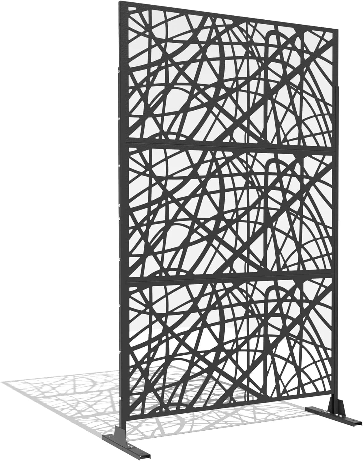 Black Metal Privacy Screen Panel with Stand Z23618