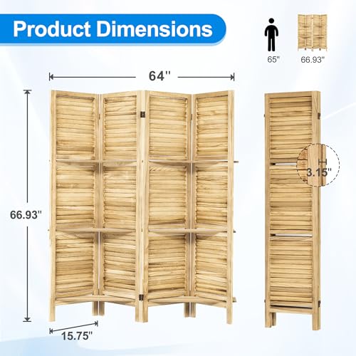 White 6 Panel Wood Pegboard Room Divider H513