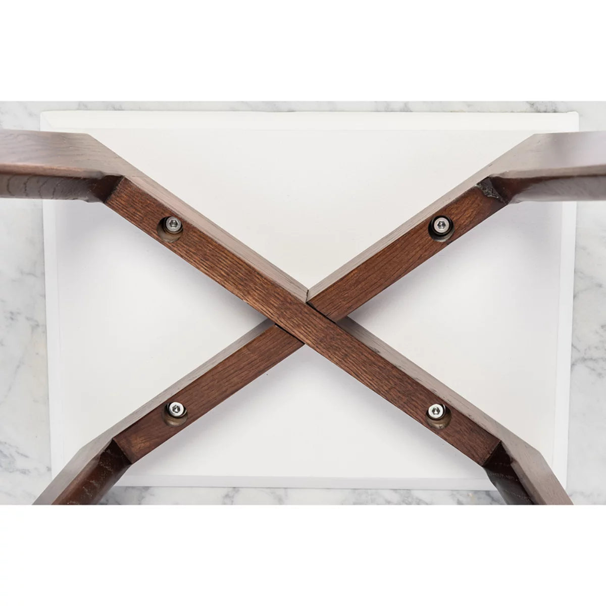White and Brown Square Marble Coffee Table M9767
