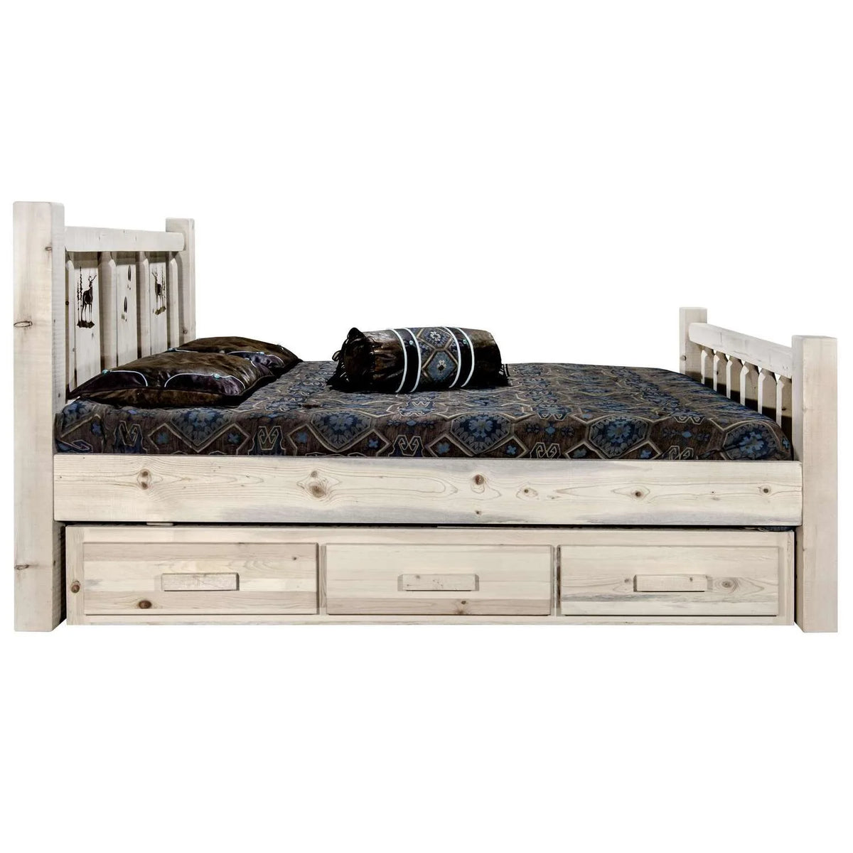 Solid Wood Twin Storage Bed V5455